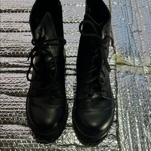 Black Lace-Up Women's Boots